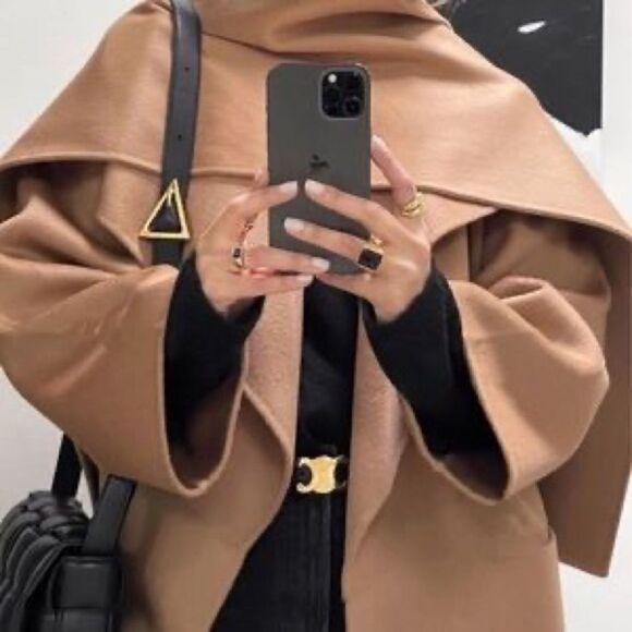 Mango Wool Blend Coat With Scarf New - Picture 8 of 17